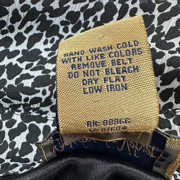 Midnight Velvet Dress Size 6 Black Gray Ruffled Cap Sleeve V-Neck Polyester & Sp - Picture 4 of 13